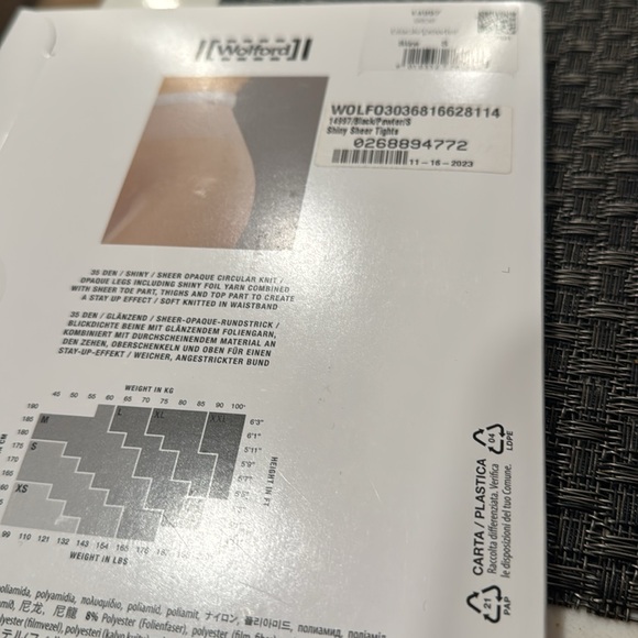 Wolford Shiny Sheer Thighs Black Small - Picture 6 of 6